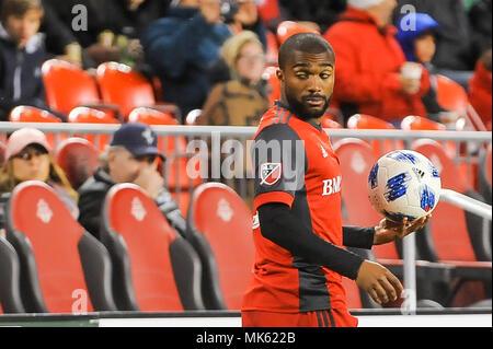 Toronto, Kanada. Mai 4, 2018-2018 MLS Ashtone Morgan während der regulären Saison Match zwischen Toronto FC (Kanada) und Philadelphia (USA) am BMO Fi Stockfoto