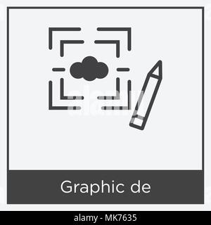 Grafik de Symbol auf weißem Hintergrund mit grauen Rahmen, Zeichen und Symbol isoliert Stock Vektor