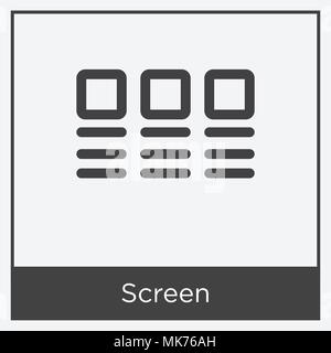 Symbol auf weißem Hintergrund mit grauen Rahmen, Zeichen und Symbol isoliert Stock Vektor