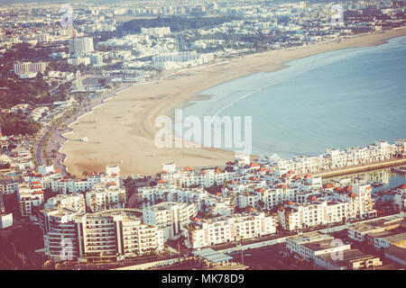 Agadir Antenne Panoramablick von der Festung Kasbah Agadir (Agadir) in Marokko Stockfoto