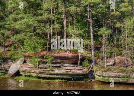 Hexen Gulch ist eine versteckte Attraktion in Wisconsin Dells und kann nur mit dem Boot erreicht werden. Stockfoto