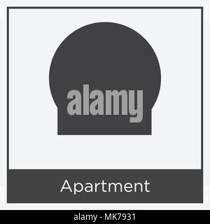 Apartment Symbol auf weißem Hintergrund mit grauen Rahmen, Zeichen und Symbol isoliert Stock Vektor