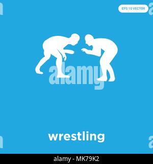 Wrestling vektor Symbol auf blauem Hintergrund, Zeichen und Symbol isoliert Stock Vektor