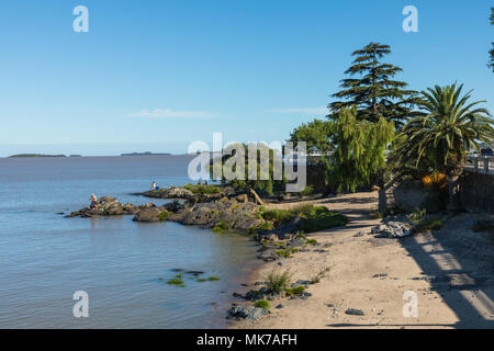 Pier am Hafen - Colonia del Sacramento, Uruguay Stockfoto