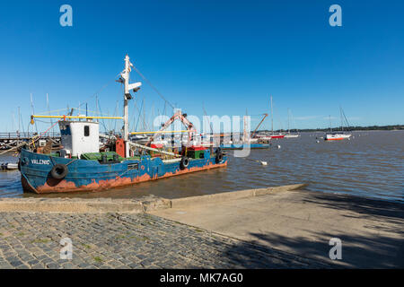 Pier am Hafen - Colonia del Sacramento, Uruguay Stockfoto