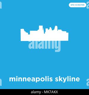 Minneapolis skyline Vektor Symbol auf blauem Hintergrund, Zeichen und Symbol isoliert Stock Vektor