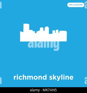 Richmond skyline Vektor Symbol auf blauem Hintergrund, Zeichen und Symbol isoliert Stock Vektor