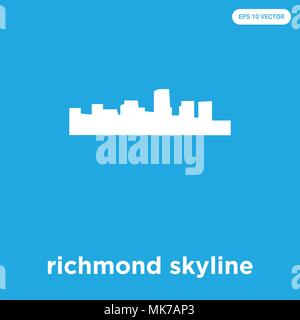 Richmond skyline Vektor Symbol auf blauem Hintergrund, Zeichen und Symbol isoliert Stock Vektor
