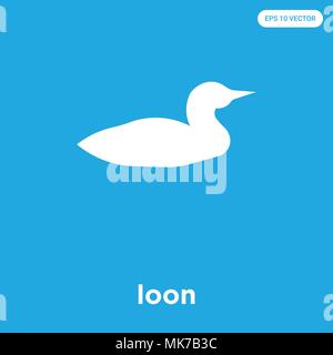 Loon vektor Symbol auf blauem Hintergrund, Zeichen und Symbol isoliert Stock Vektor