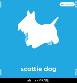 Scottie dog Vektor Symbol auf blauem Hintergrund, Zeichen und Symbol isoliert Stock Vektor