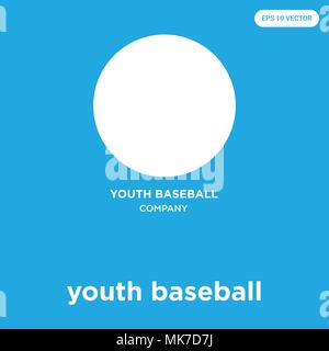 Jugend baseball Vektor Symbol auf blauem Hintergrund, Zeichen und Symbol isoliert Stock Vektor