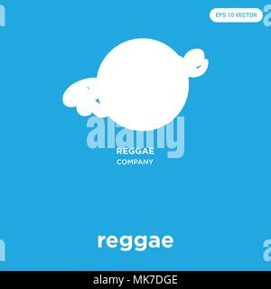 Reggae vektor Symbol auf blauem Hintergrund, Zeichen und Symbol isoliert Stock Vektor