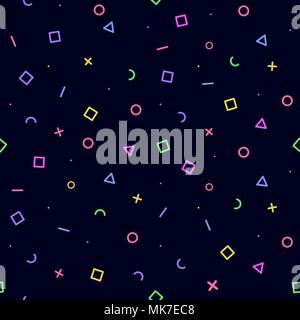 Old school Memphis Muster. Zusammenfassung nahtlose Hintergrund Stock Vektor