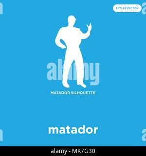 Matador vektor Symbol auf blauem Hintergrund, Zeichen und Symbol isoliert Stock Vektor