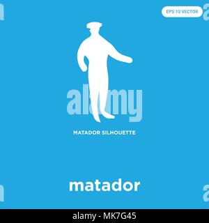 Matador vektor Symbol auf blauem Hintergrund, Zeichen und Symbol isoliert Stock Vektor