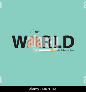 Weltnichtrauchertag Kalligraphie Hintergrund Design. Welt Nichtraucher Tag typografischen Gestaltungselemente. 31. Mai Weltnichtrauchertag. Nichtraucher Tag Awa Stock Vektor