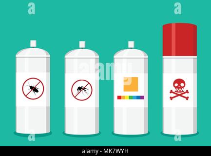 Der Spray kann in flachen Vector art design Stock Vektor