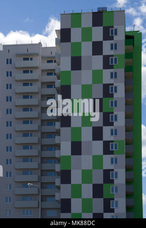 Fisheye Aufnahme neuer Wohnungen Gebäude außen Stockfoto