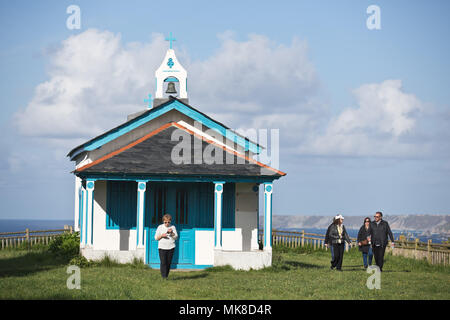 Einsiedelei von regalina. La Riégala oder Santa María de Riégala ist ein Fest, das in der Stadt Cadavedo, Asturien, Spanien stattfindet. Stockfoto