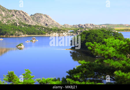 Alten Pavillon am Samil (Samil-po) See, Kangwon Provinz, im Südosten der Demokratischen Volksrepublik Korea (DVRK) Stockfoto