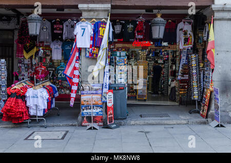 Ein Quadrat Bürgermeister Blick in die Altstadt, Madrid, Spanien. Stockfoto