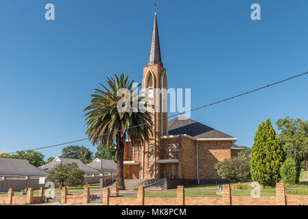 ESTCOURT, SÜDAFRIKA - 21. MÄRZ 2018: Der Niederländische Reformierte Kirche in Estcourt in der Provinz Kwazulu-Natal Stockfoto