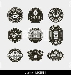 Satz von Modern Vintage coffee shop Etiketten. Vector Illustration Stock Vektor