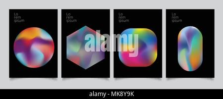 Geometrisch-abstrakte moderne und farbenfrohe Gradient formen Zusammensetzung Set Design. Vector Illustration Stock Vektor
