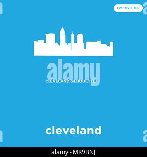 Cleveland vektor Symbol auf blauem Hintergrund, Zeichen und Symbol isoliert Stock Vektor