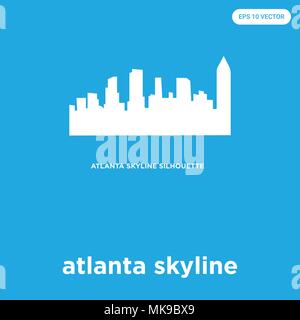 Atlanta skyline Vektor Symbol auf blauem Hintergrund, Zeichen und Symbol isoliert Stock Vektor