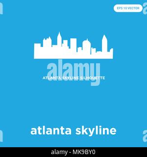 Atlanta skyline Vektor Symbol auf blauem Hintergrund, Zeichen und Symbol isoliert Stock Vektor