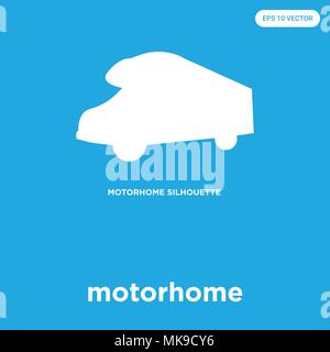 Reisemobil vektor Symbol auf blauem Hintergrund, Zeichen und Symbol isoliert Stock Vektor