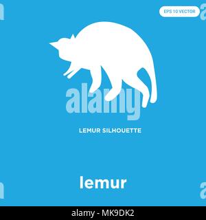 Lemur vektor Symbol auf blauem Hintergrund, Zeichen und Symbol isoliert Stock Vektor