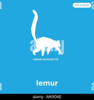 Lemur vektor Symbol auf blauem Hintergrund, Zeichen und Symbol isoliert Stock Vektor