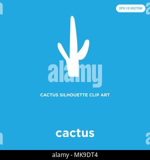 Cactus vektor Symbol auf blauem Hintergrund, Zeichen und Symbol isoliert Stock Vektor