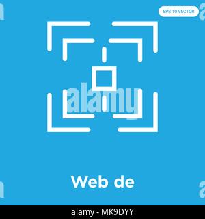 Web de Vektor Symbol auf blauem Hintergrund, Zeichen und Symbol isoliert Stock Vektor