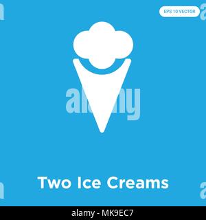 Zwei Eis vektor Symbol auf blauem Hintergrund, Zeichen und Symbol isoliert Stock Vektor