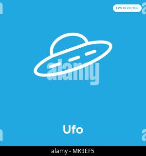 Ufo vektor Symbol auf blauem Hintergrund, Zeichen und Symbol isoliert Stock Vektor