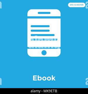 Ebook vektor Symbol auf blauem Hintergrund, Zeichen und Symbol isoliert Stock Vektor