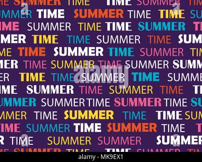 Nahtlose Muster mit Worten. Sommer mode Hintergrund. Vector Illustration Stock Vektor