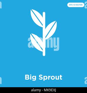Big sprießen Vektor Symbol auf blauem Hintergrund, Zeichen und Symbol isoliert Stock Vektor
