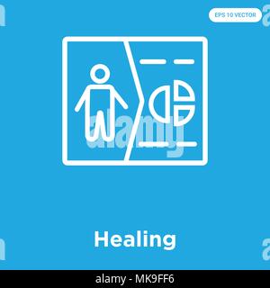 Heilung vektor Symbol auf blauem Hintergrund, Zeichen und Symbol isoliert Stock Vektor