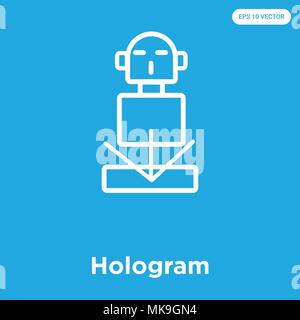 Hologramm vektor Symbol auf blauem Hintergrund, Zeichen und Symbol isoliert Stock Vektor