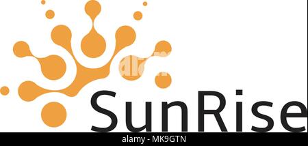 Sun Vektor icon Sommer, abstrakte orange modernes Logo. Kreis sonnigen Form, Schönheit Abbildung. Sunrice logo Vorlage auf weißem Hintergrund. Stock Vektor