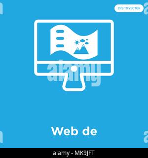Web de Vektor Symbol auf blauem Hintergrund, Zeichen und Symbol isoliert Stock Vektor