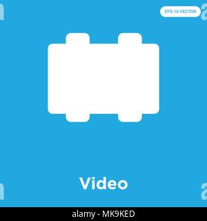 Video vektor Symbol auf blauem Hintergrund, Zeichen und Symbol isoliert Stock Vektor