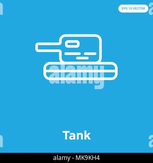 Tank vektor Symbol auf blauem Hintergrund, Zeichen und Symbol isoliert Stock Vektor