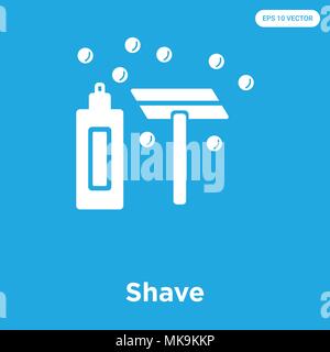 Rasieren vektor Symbol auf blauem Hintergrund, Zeichen und Symbol isoliert Stock Vektor