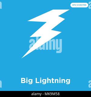 Big Lightning vektor Symbol auf blauem Hintergrund, Zeichen und Symbol isoliert Stock Vektor