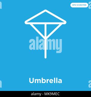 Regenschirm vektor Symbol auf blauem Hintergrund, Zeichen und Symbol isoliert Stock Vektor